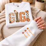 Personalised Pumpkin Pattern Multicolour Soft Sweatshirt Hoodie with Name Birthday Mother's Day Gift for Mum Gran