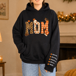 Personalised Pumpkin Pattern Multicolour Soft Sweatshirt Hoodie with Name Birthday Mother's Day Gift for Mum Gran