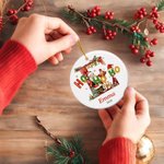 Personalised Happy HoHoHo to You Santa Claus Acrylic Ceramic Ornament with Initial Name and Year Tree Decor Christmas Gift for Kids Family