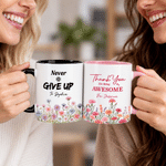 Personalisierte Keramiktasse im Aquarellstil mit Geburtsblumen, 11 oz, 15 oz, mit Schriftzug – für den Büroalltag, als Geburtstagsgeschenk für Kollegen und Mitarbeiter