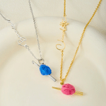 Personalized Yarn Ball Pendant Sterling Silver Necklace with Name Dainty Jewelry Daily Wear Birthday Gift for Women Friends
