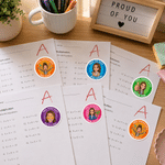 Personalised Teacher Funny Cartoon Avatar Reward Stickers Pack Waterproof Encouragement Label with Text Back to School Appreciation Gift for Teachers 7