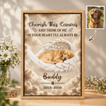 Personalized Angel Wings Style Pet Photo Canvas Prints with Name Home Decor Ship from USA Pet Memorial Gift for Pet Owners