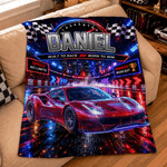 Personalised Fantasy Racing Car Photo Soft Throw Blanket with Name Home Decor Racing Birthday Gift for Racing Lover