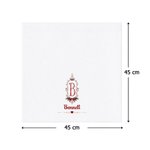 Serviette de table de Noël en 100% coton personnalisée avec nom - Cadre rétro avec nœud et initiale - Cadeau pour famille et enfants