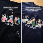 Personalized Sketch Style Faceless Portrait Dad T-shirt Sweatshirt Hoodie with Embroidered Name and Year Father's Day Birthday Gift for Dad Grandpa