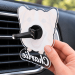 Gepersonaliseerde auto-ventilatieroosterclip met foto van de neus van een hond en naam – autoaccessoires, cadeau voor een huisdierenfeestje, voor automobilisten en huisdiereigenaren