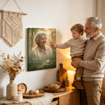 Gepersonaliseerd fotodoek Ochtendlicht, Zonsondergang en De sterrenhemel met naam - woondecoratie, herdenkingscadeau voor familie en vrienden 5