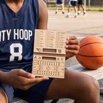 Personalized Portable Wooden Basketball Dice Simulation Game with Engraved Text Logo Travel Accessories Birthday Gift for Men Boys Basketball Fans