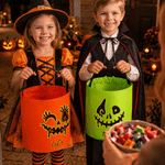 Gepersonaliseerde LED-tas in de vorm van een griezelig pompoengezicht met naam – Halloween-cadeau voor kinderen om mee te trick-or-treaten