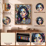 Tableau sur toile personnalisé avec prénom - Style graffiti urbain en éclaboussures d'encre - Cadeau anniversaire pour amoureux du street-art