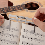 Marcapáginas personalizado de metal con diseño de partitura musical y texto grabado accesorio de lectura y regalo de cumpleaños para músicos