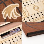 Personalized Portable Wooden Basketball Dice Simulation Game with Engraved Text Logo Travel Accessories Birthday Gift for Men Boys Basketball Fans