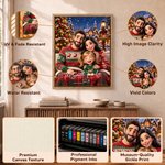 Personalised Stylized 3D Cartoon Art Photo Canvas Prints with Text Home Decor Ship from USA Christmas Gift for Family