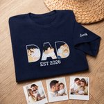Personalized Sketch Style Faceless Portrait Dad T-shirt Sweatshirt Hoodie with Embroidered Name and Year Father's Day Birthday Gift for Dad Grandpa