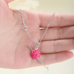 Personalized Yarn Ball Pendant Sterling Silver Necklace with Name Dainty Jewelry Daily Wear Birthday Gift for Women Friends