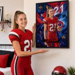 Stampe su tela personalizzate con foto di calciatori in stile graffiti a olio, con nome – Decorazioni per la casa – Spedizione dagli Stati Uniti – Regalo di compleanno per calciatori