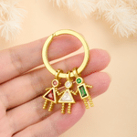 Personalised Dainty 1-7 Birthstone Boy Girl Pendant Keyring Family Keepsake Mother's Day Birthday Gift for Mum Gran 2