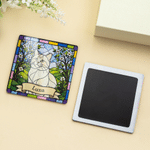 Personalised Stained Glass Style Pet Photo Glitter Fridge Magnet with Name Home Decor Birthday Housewarming Anniversary Gift for Pet Owner Friend