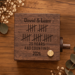 Personalized Film 8/16 Photos Tally Mark Wooden LED Light Flip Book Frame Animation Machine Box with Names and Year Anniversary Gift for Couple