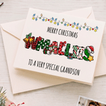 Personalised Merry Christmas Cute Snowman Foldable Greeting Card with Text and Title Christmas Gift for Friends Family