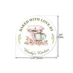 Personalised Baked with Love by Creative Baker Mixer Waterproof Stickers with Text Baking Birthday Christmas Gift for Baker Baking Enthusiast