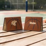 Personalized Portable Wooden Basketball Dice Simulation Game with Engraved Text Logo Travel Accessories Birthday Gift for Men Boys Basketball Fans