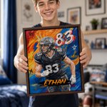 Stampe su tela personalizzate con foto di calciatori in stile graffiti a olio, con nome – Decorazioni per la casa – Spedizione dagli Stati Uniti – Regalo di compleanno per calciatori