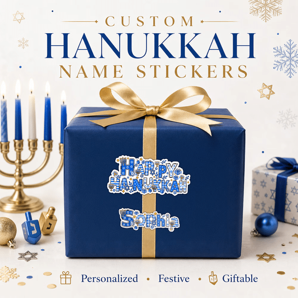 Custom Hanukkah-Themed Cartoon Stickers & Holiday Labels, Suitable for Gift Box Packaging & Sealing Envelopes, Great Gifts for Children/Family/Friends