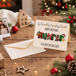 Personalised Merry Christmas Cute Snowman Foldable Greeting Card with Text and Title Christmas Gift for Friends Family