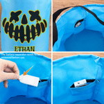Gepersonaliseerde LED-tas in de vorm van een griezelig pompoengezicht met naam – Halloween-cadeau voor kinderen om mee te trick-or-treaten