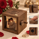 Personalized Film 8/16 Photos Tally Mark Wooden LED Light Flip Book Frame Animation Machine Box with Names and Year Anniversary Gift for Couple
