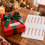 Personalized Gingerbread Candy Letter Stickers Labels with Name Gift Decor Christmas Party Gift for Kids Family Friends