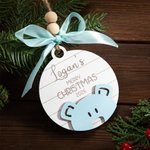 Personalized Wooden Baby's First Christmas Ornament with Name Christmas Gift New Baby Gift