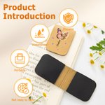 Personalized Butterfly Birth Flower Magnetic PU Leather Bookmark Clip with Name Reading Birthday Gift for Book Lovers Bookworms