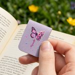 Personalized Butterfly Birth Flower Magnetic PU Leather Bookmark Clip with Name Reading Birthday Gift for Book Lovers Bookworms