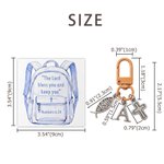 Porte-clés personnalisé « Jésus, Seigneur, bénis-toi » avec croix et lettre, étiquette pour sac à dos, carte, pour l'église, le baptême ou la rentrée scolaire : cadeau pour les enfants chrétiens