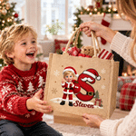 Personalized 3D-Effect Art Cartoon Character Photo Snowflake Tote Bag with Name and Initial Christmas Eve Party Gift for Girls Boys