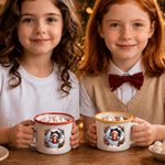 Tasse émaillée personnalisée de 12 oz, style 3D, avec photo d'enfant en bonnet de Père Noël mignon et nom, cadeau de Noël pour enfants