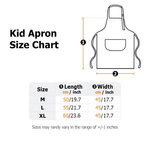 Personalized Cute Cartoon Kitchenware Patterns Adjustable Kid Apron Chef Hat Set with Name and Pocket Birthday Gift for Boy Girl