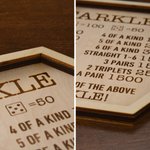 Personalized Farkle Dice Game Tray with Bag Wooden Reference Cards and Dice Holder Birthday Family Game Night Christmas Gift for Farkle Dice Lover