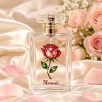 Personalised Birth Flower Refillable Perfume Bottle with Name and Ribbon Daily Use Travel Birthday Wedding Gift for Woman Bride Friend