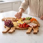 Personalized Highland Cow FDA Food Safe Wooden Serving Platter Charcuterie Board with Name Housewarming Birthday Gift for Highland Cow Lovers