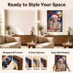 Personalized Christmas Theme Graffiti Oil Painting Style Photo Canvas Prints with Name Home Decor Christmas Gift for Family Friends