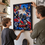 Personalized Skateboarding Graffiti Oil Painting Style Photo Canvas Prints with Name Home Decor Birthday Gift for Skateboarding Lovers