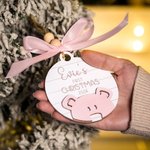 Personalized Wooden Baby's First Christmas Ornament with Name Christmas Gift New Baby Gift