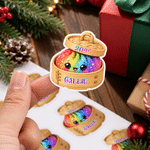 Personalised Multicolour Glitter Dumpling Waterproof Sticker Labels with Name and Year Gift Decor Christmas Party Holiday Favor for Family Friends Kids
