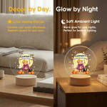 Personalised Halloween Theme Photo Pumpkin Bat Moon Acrylic LED Night Light with Name and Wooden Base Bedroom Decor Halloween Party Gift for Kid