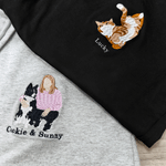 Personalised Multicolour Embroidery Pet Photo Elastic Drawstring Pockets Sports Sweatpants with Name Birthday Gift for Dog Cat Lovers