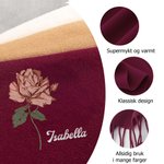Personlig skjerf med fødselsblomst og navn skreddersydd varmt vinterskjerf elegant unik julegave til dame
